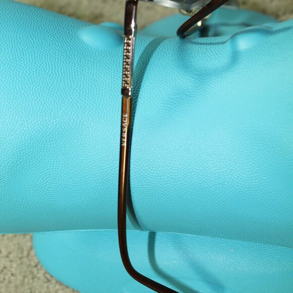 VERSACE MOD.1066 1053 Italy Light Brown Half Rimless Eyeglasses Frame 50-18-135 - Picture 4 of 7